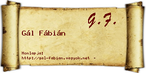 Gál Fábián névjegykártya